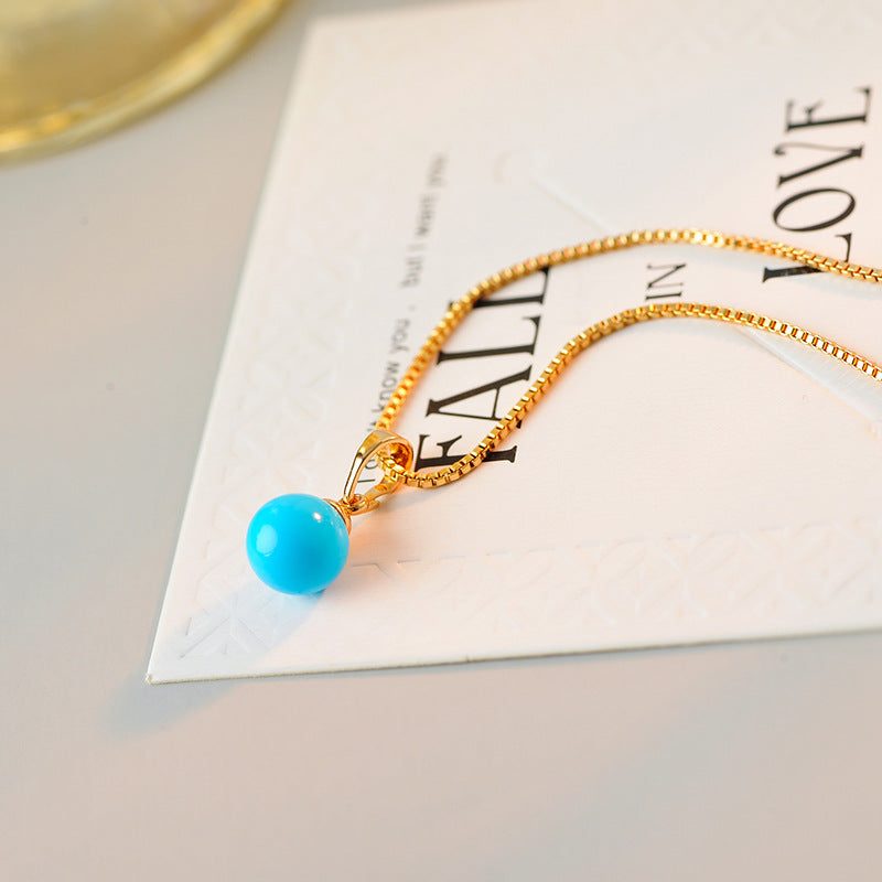 European and American Cross-Border Bestselling INS Style Blue Earth Pendant Fashion Exquisite High-End Collarbone Chain Necklace