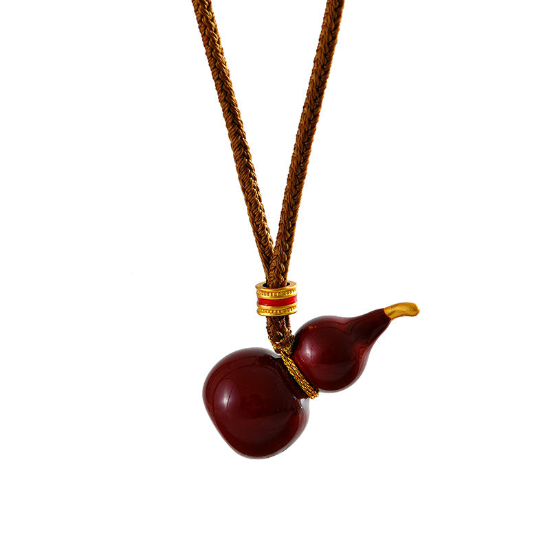 New Chinese Style Oil Drop Gourd Sweater Chain for Women, High-End Long Luxury Niche Fashionable Versatile Necklace