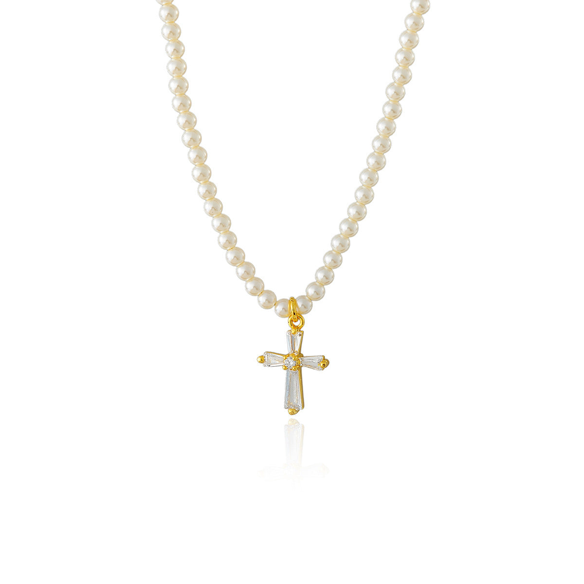 New Elegant Fashion Niche Light Luxury Everyday Versatile 4mm Pearl Zircon Pendant Collarbone Chain