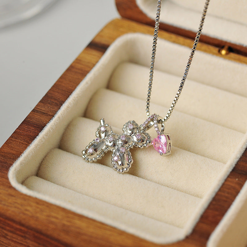Girlish Cute Balloon Dog Necklace Niche Design High-end Simple Fashion Collarbone Chain Sweet Temperament Style