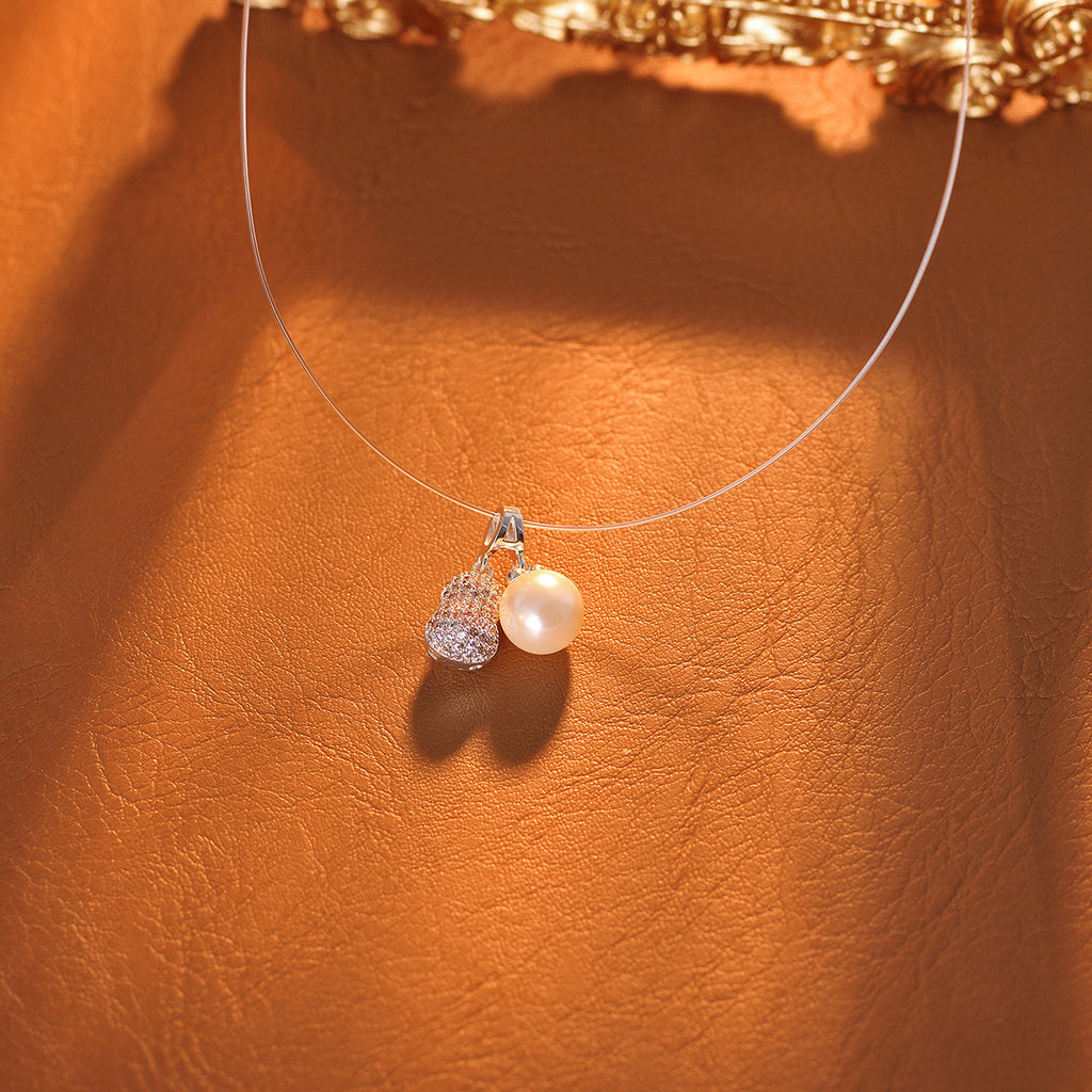 Peanut Fish Line Necklace Little Red Book Same Style Niche Light Luxury High-end Necklace Collarbone Chain