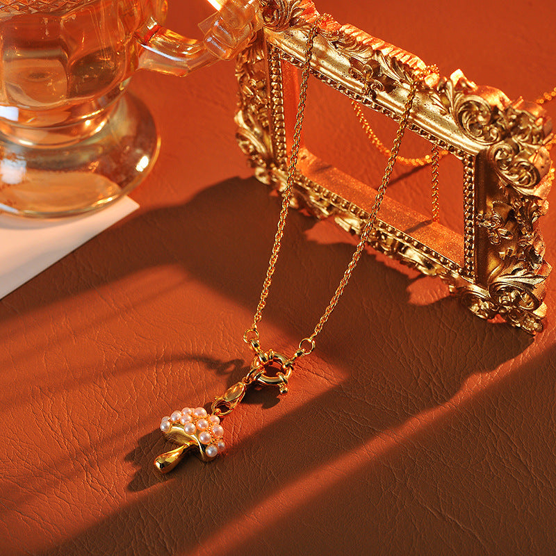 Unique Design Mushroom Cute Versatile Unique Forest Style Metal Texture Mushroom Pendant Necklace One Piece