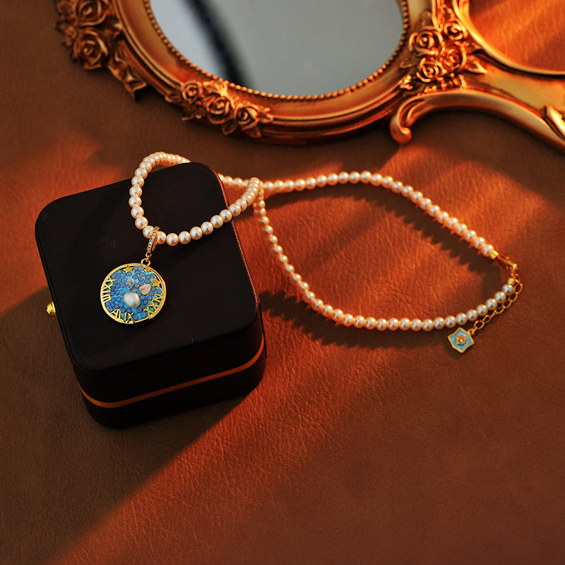 24 Years Natural Baroque Necklace Micro Inlay High-end Cancer Zodiac Temperament Versatile Pearl Necklace