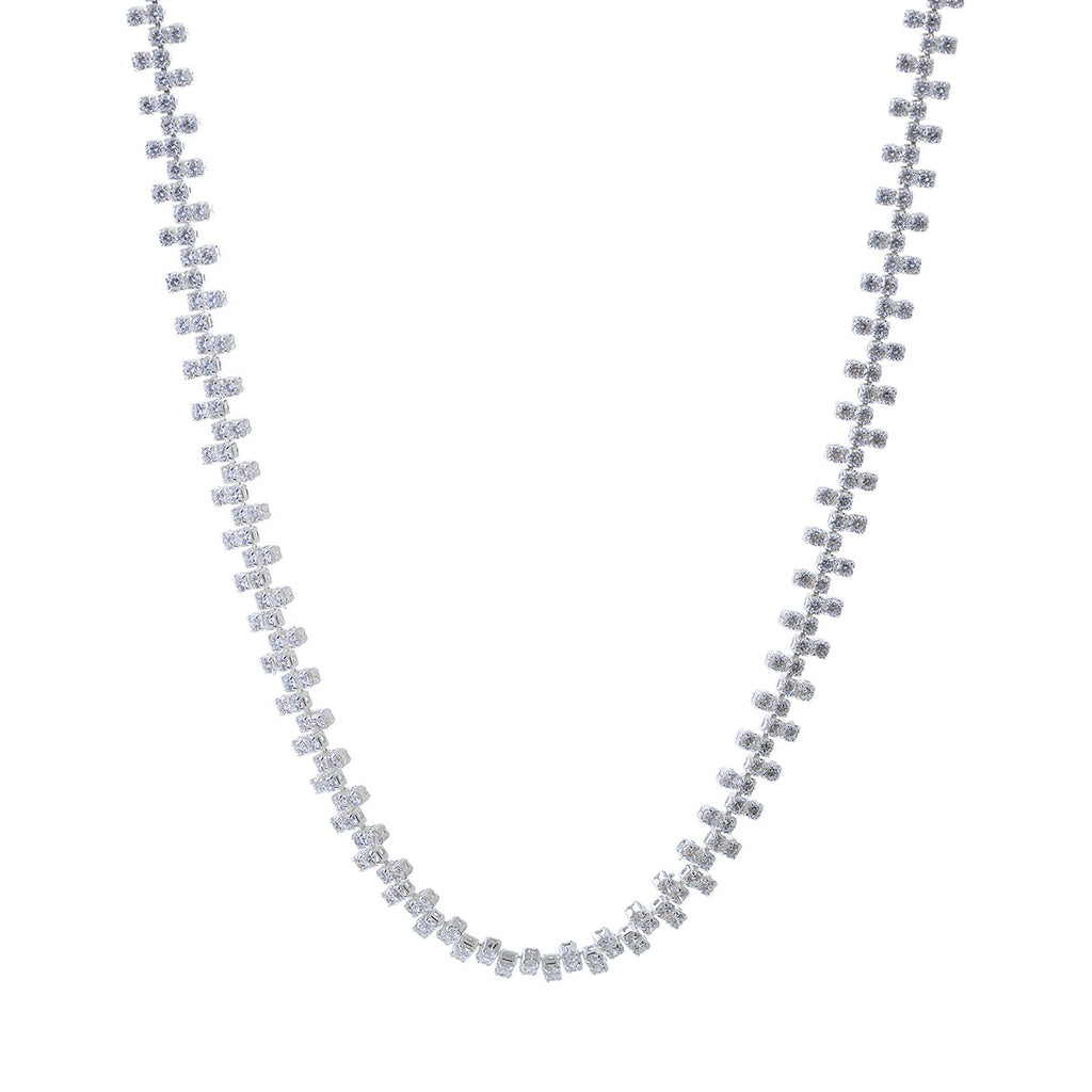 Cross-border Hot-Selling European Style Fashion High-End Light Luxury Irregular Reversible Square Zircon Necklace