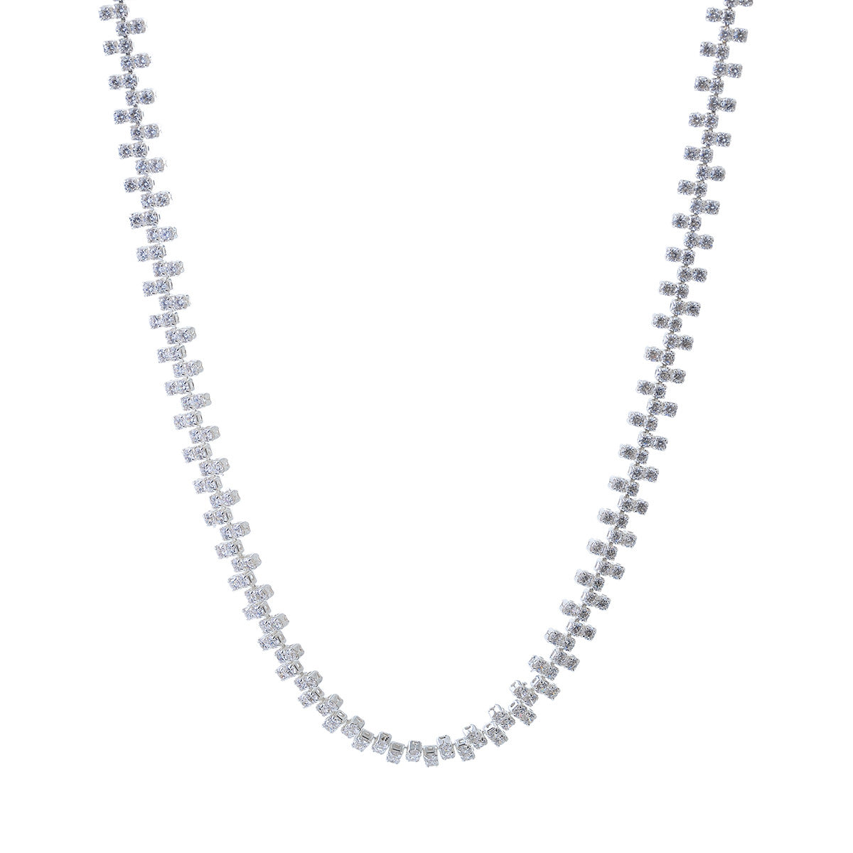 Cross-border Hot-Selling European Style Fashion High-End Light Luxury Irregular Reversible Square Zircon Necklace