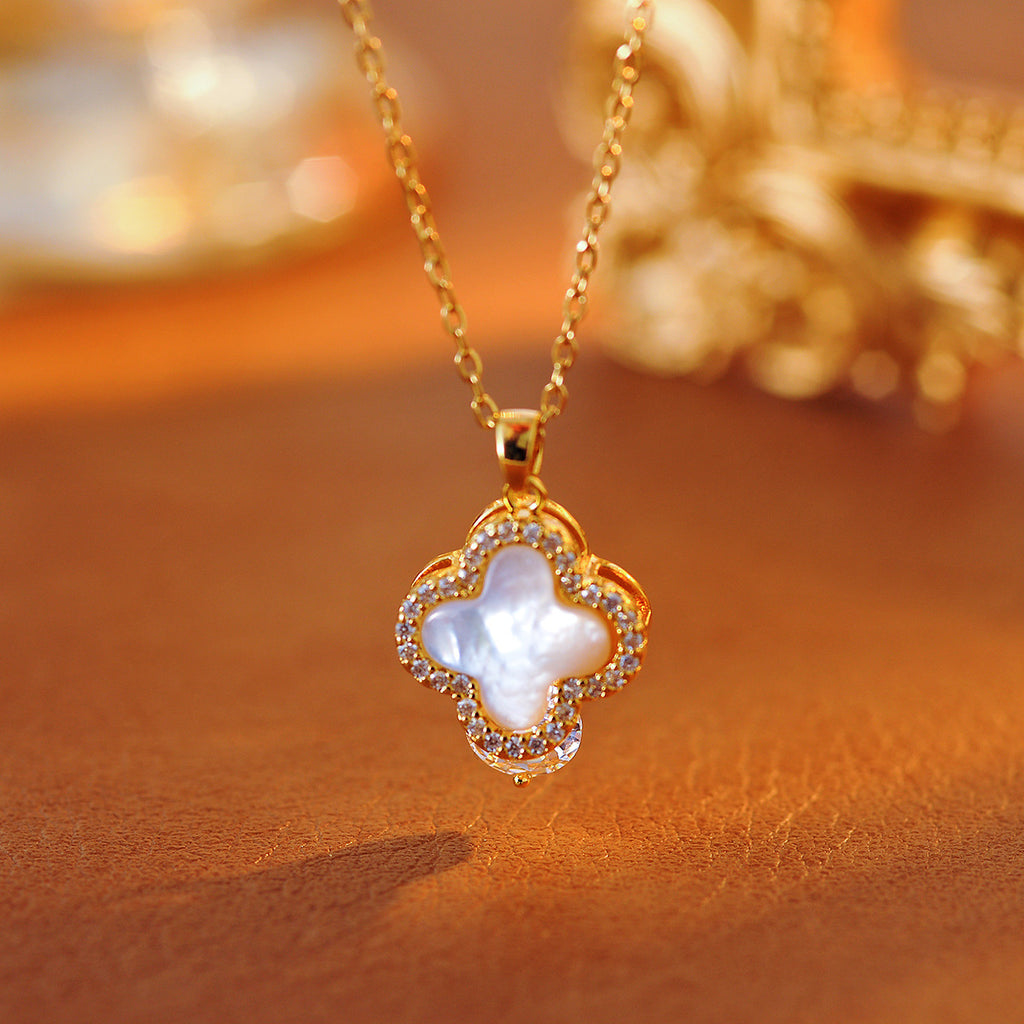 Four-leaf Clover Necklace for Women, High-end Light Luxury, Niche Design Sense, Collarbone Chain, New Hot-selling Neck Chain