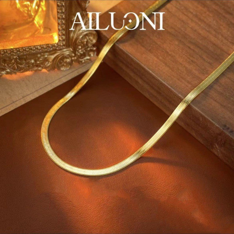 Italian Hot-Selling Minimalist Necklace for Women, Unique Design Blade Chain Clavicle Necklace, High-Quality Women's Necklace