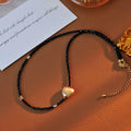 French Style Minimalist Small Heart Black Beaded Niche Personality Design Necklace A10259 Exquisite