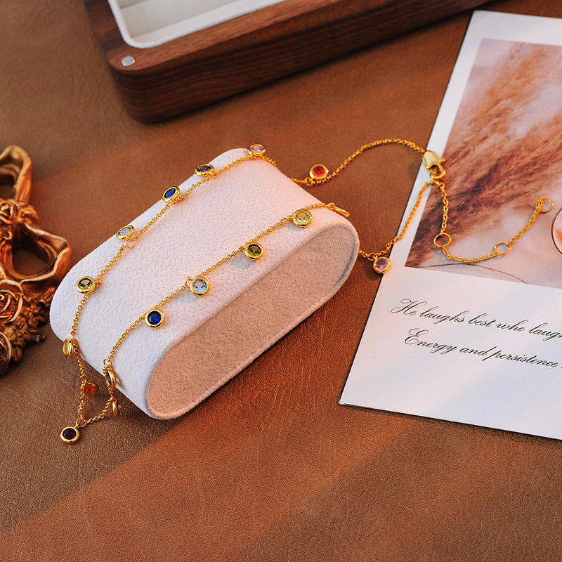 New Women's Necklace South American Style Color Matching Zircon Stone Pendant Personality Earrings Necklace Manufacturer