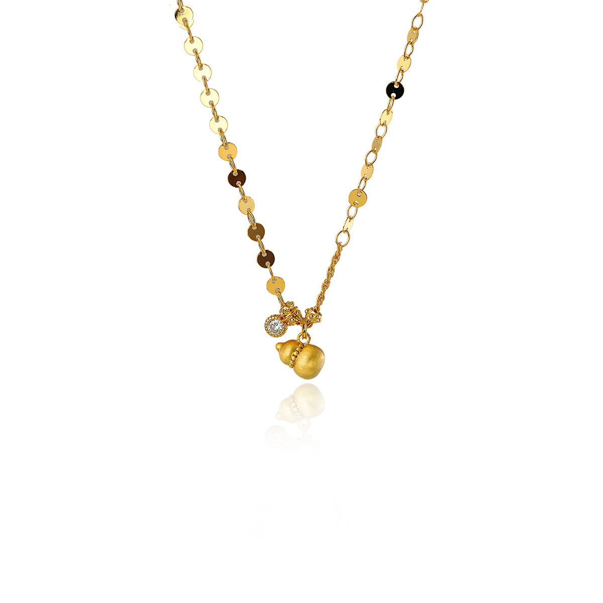 Gold Shop Same Style Gold Gourd Bracelet National Trend Tassel Necklace Women's Light Luxury High-End Vintage Feel Hand Jewelry