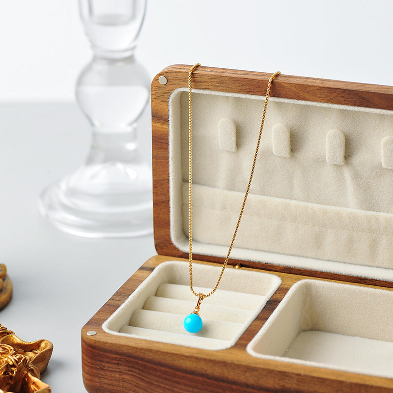 European and American Cross-Border Bestselling INS Style Blue Earth Pendant Fashion Exquisite High-End Collarbone Chain Necklace