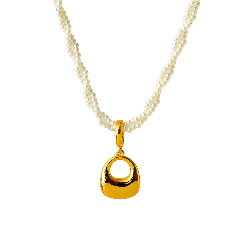 Vintage Double-Layer Pearl Necklace Light Luxury Niche Design Collarbone Chain for Women High-End Neck Chain New Model