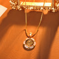 <Century Snake Hall> Fritillary Carving Three-Dimensional Ancient Coin Necklace Vintage Design Rotating Jewelry Pendant