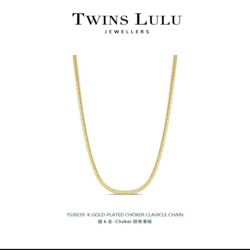 Fashionable Personality Copper Gold-Plated European and American Cross-Border New Niche Simple Necklace for Women with Gold-Plated High-End Lock