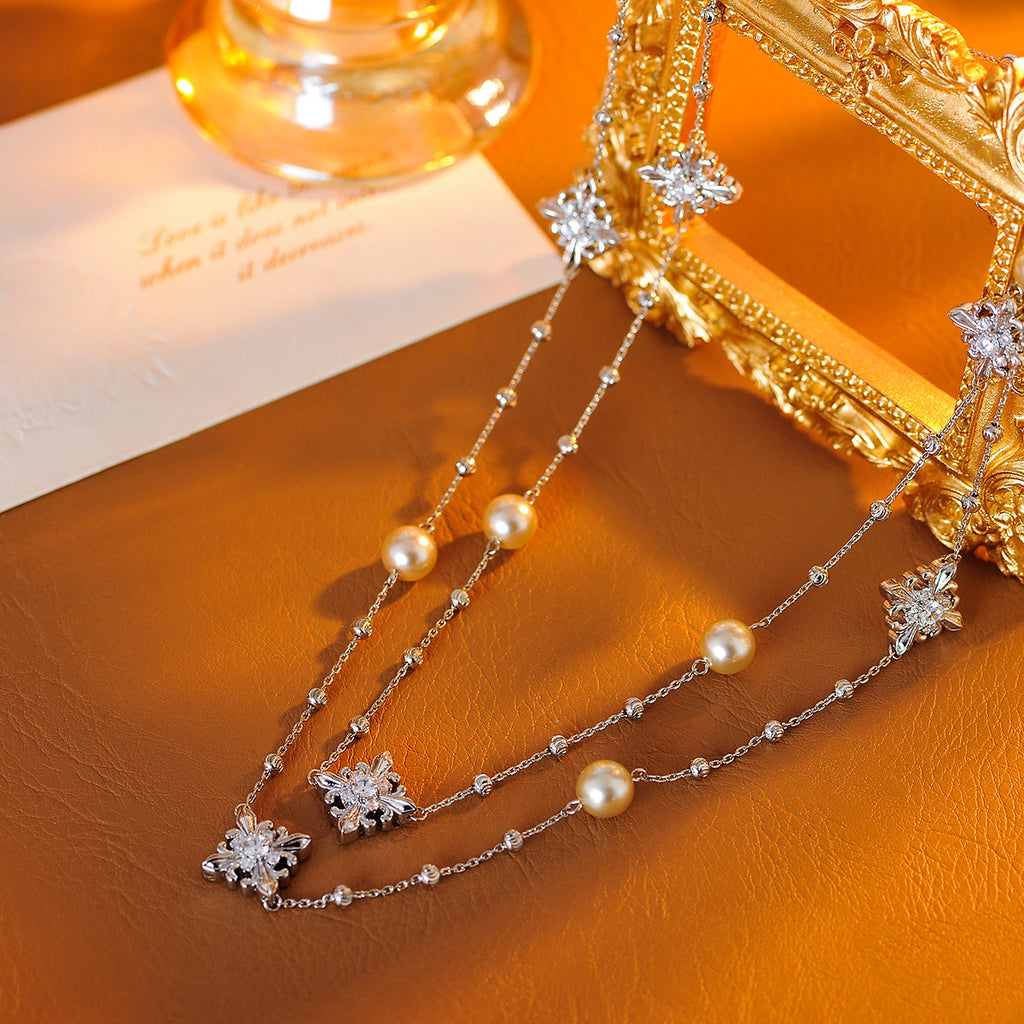 Zircon Star Flower Bracelet New Light Luxury Niche Exquisite High-end Bracelet Necklace Accessories