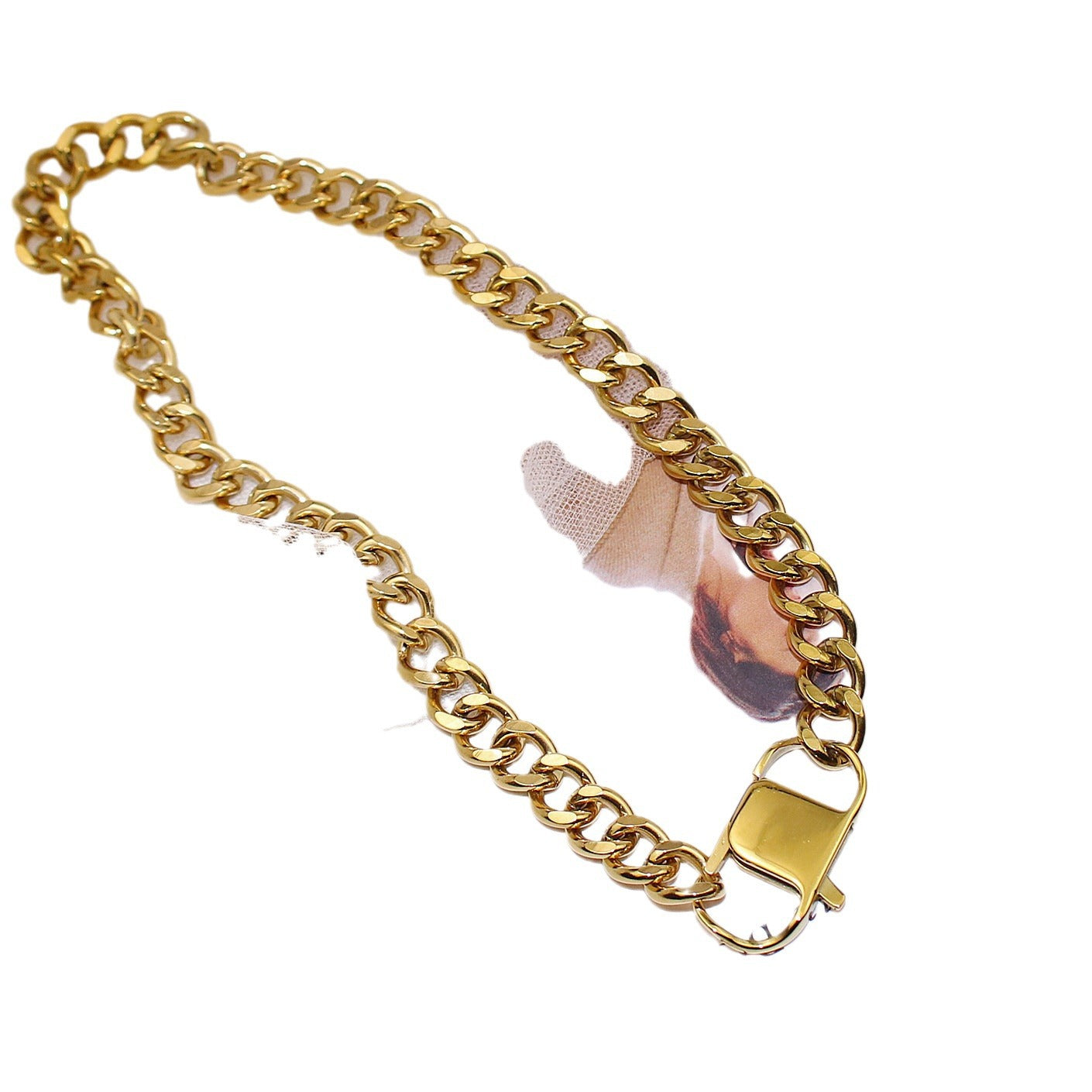 European and American INS Trend Minimalist Niche Simple Retro Personality Thick Chain Necklace for Women Gold Hip Hop Collarbone Choker