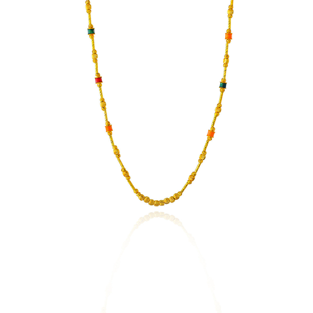 New Colorful Oil Drop Plated 18K Gold Necklace for Women, Collarbone Chain, High-end Niche Light Luxury Design