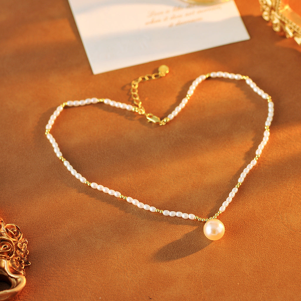 Pearl Necklace Xiaohongshu Elegant Necklace for Women Fashion Retro Pearl Collarbone Jewelry