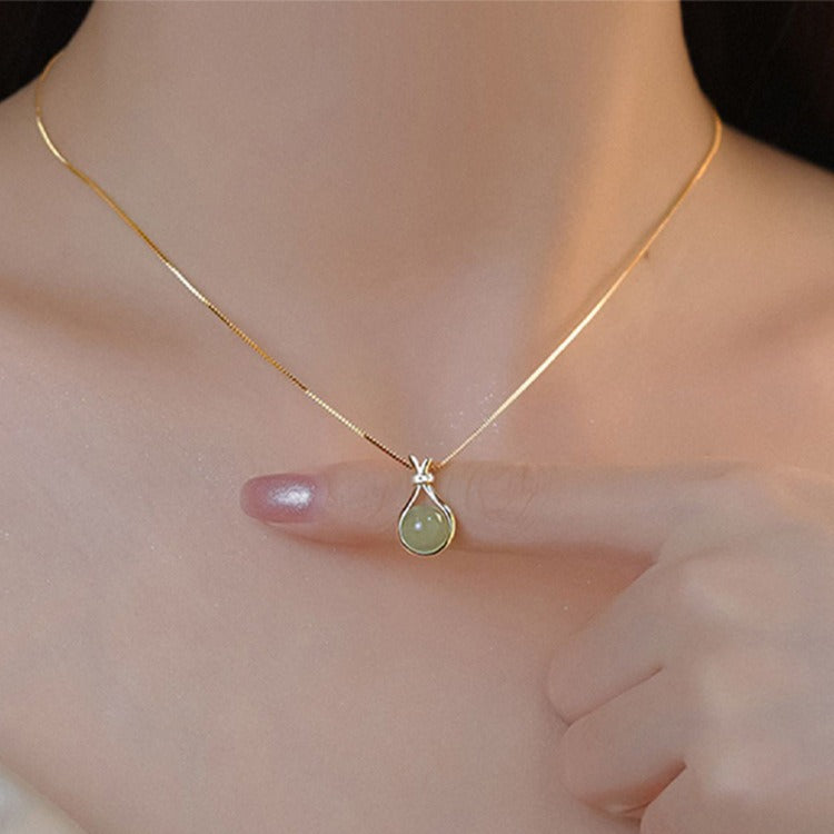 Original Design 18K Gold Plated Lucky Bag Titanium Steel Non-Fading Necklace Light Luxury Pendant Women's Collarbone Chain Valentine's Day Gift