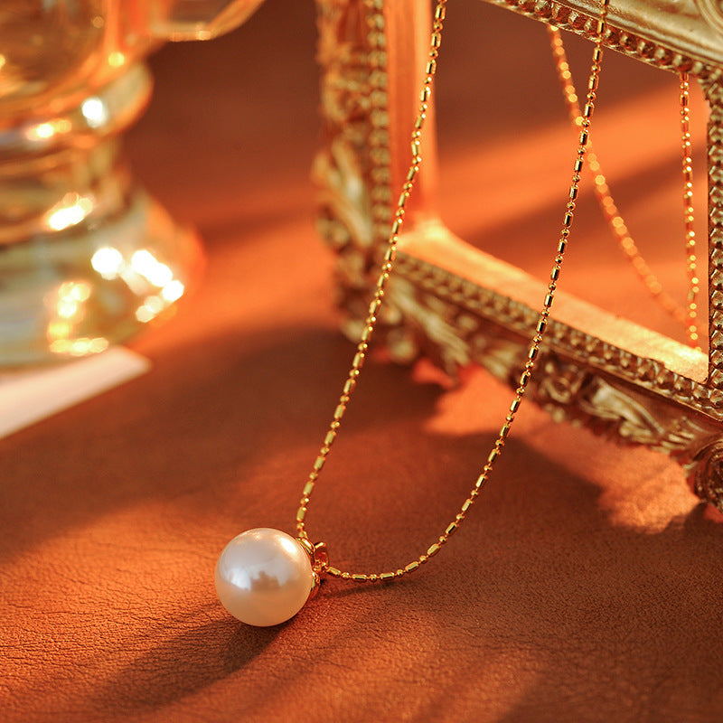 Persimmon Wish Pearl Pendant Necklace Accessory for Women Sweater Chain New Hot Style Exquisite Choker Light Luxury Niche