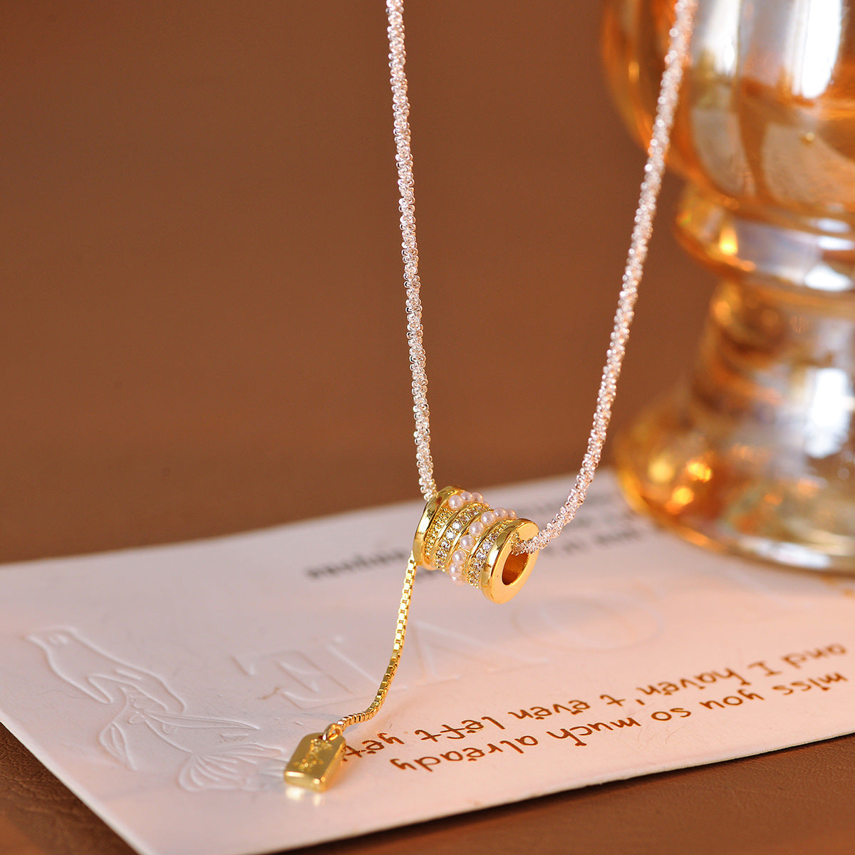 Versatile Fashion Fashion Mesh Necklace Zircon Small Waist Necklace Niche Design Sense Internet Celebrity Collarbone Chain