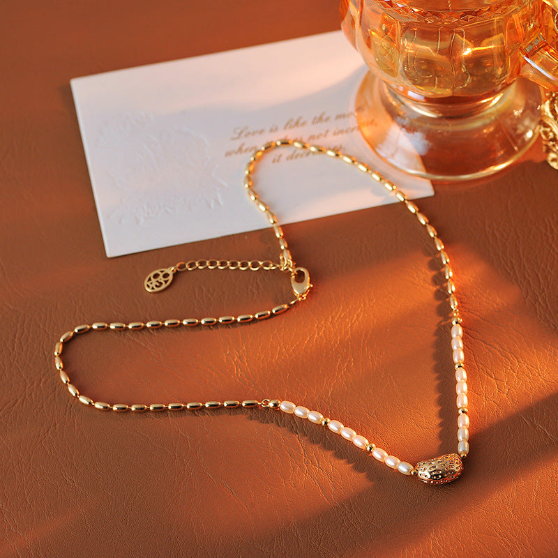 TikTok Hot-Selling High-End Simple Pea Necklace Elegant Versatile Pendant Bead Necklace Jewelry