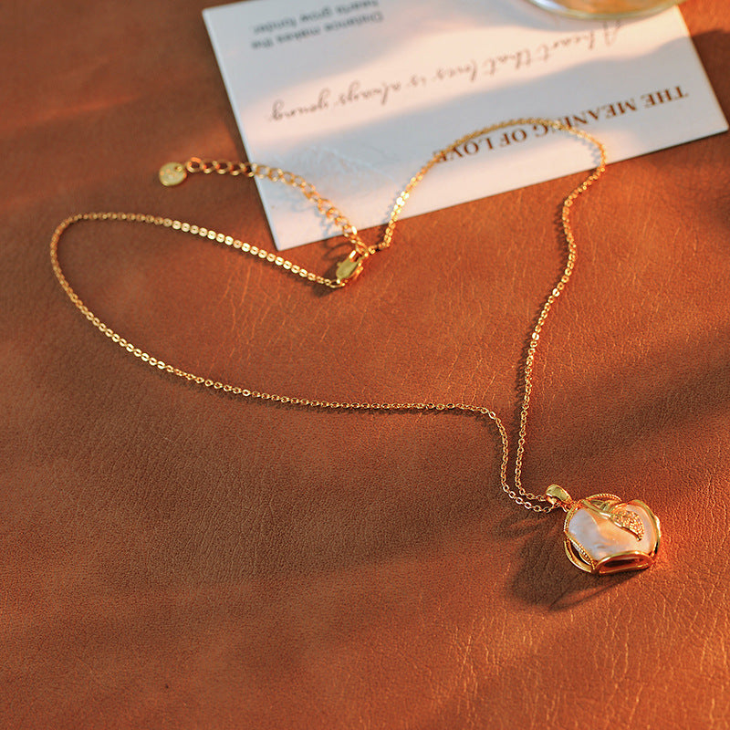 Natural Baroque Freshwater Pearl Pendant Necklace Earrings Ring Set 18K Gold Plated Niche Design Gift