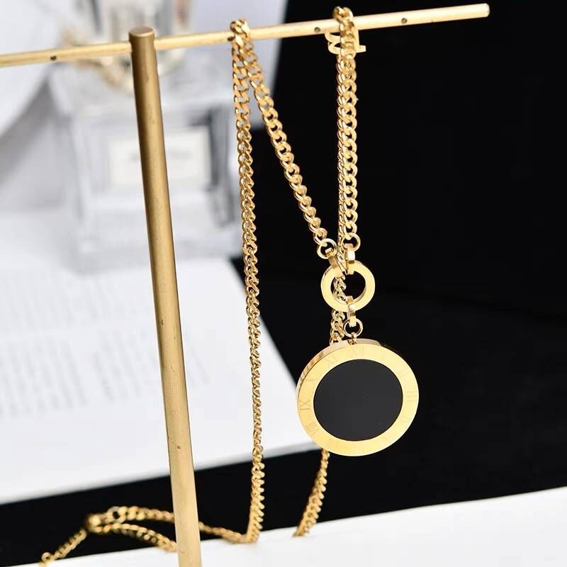 Vintage B Letter High-End Sweater Chain 2025 New Trend Long Round Pendant Autumn Winter Hip-Hop Accessories
