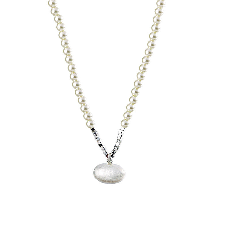 Light Luxury High-End Brushed Small Pearl Necklace for Women, Light Luxury Niche High-End Elegant Exquisite Collarbone Chain for Women