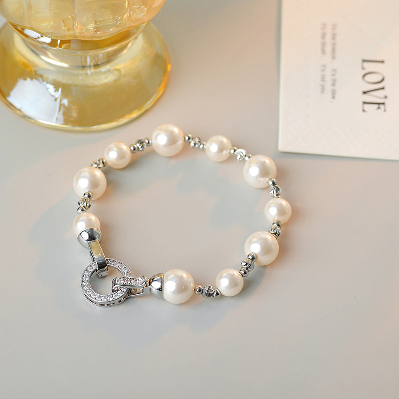 Shijia Style French Pearl Necklace Non-Fading Beaded Necklace Versatile High-End Simple Niche Bracelet Necklace