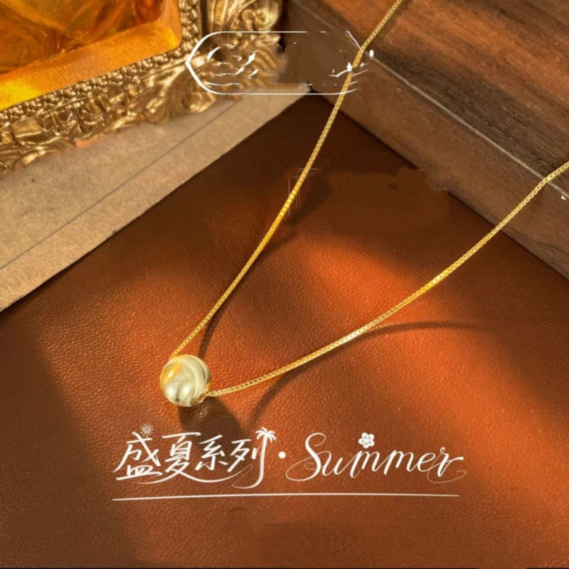 French Style High-End Bead Necklace Accessory Clavicle Chain Light Luxury Niche Design Neck Chain Jewelry