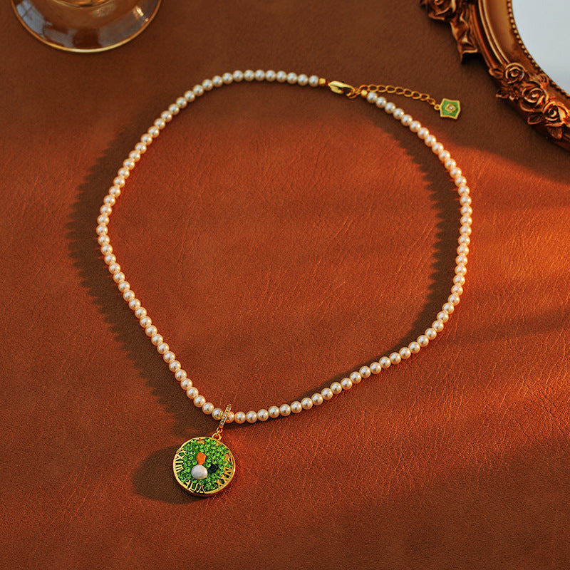 24 Years Natural Baroque Necklace Micro Inlay High-end Taurus Temperament Versatile Pearl Necklace