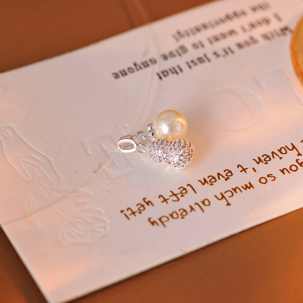 Peanut Fish Line Necklace Little Red Book Same Style Niche Light Luxury High-end Necklace Collarbone Chain