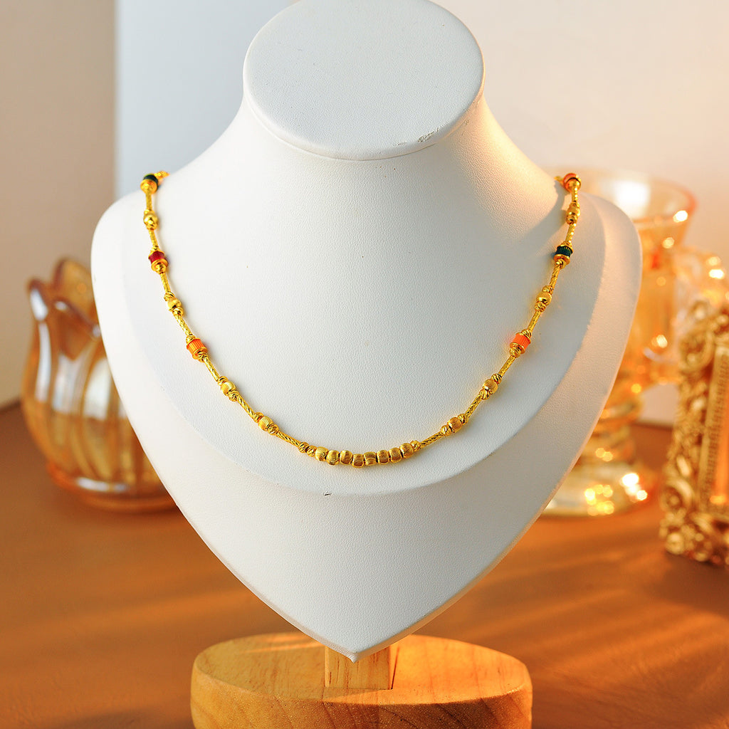 New Colorful Oil Drop Plated 18K Gold Necklace for Women, Collarbone Chain, High-end Niche Light Luxury Design