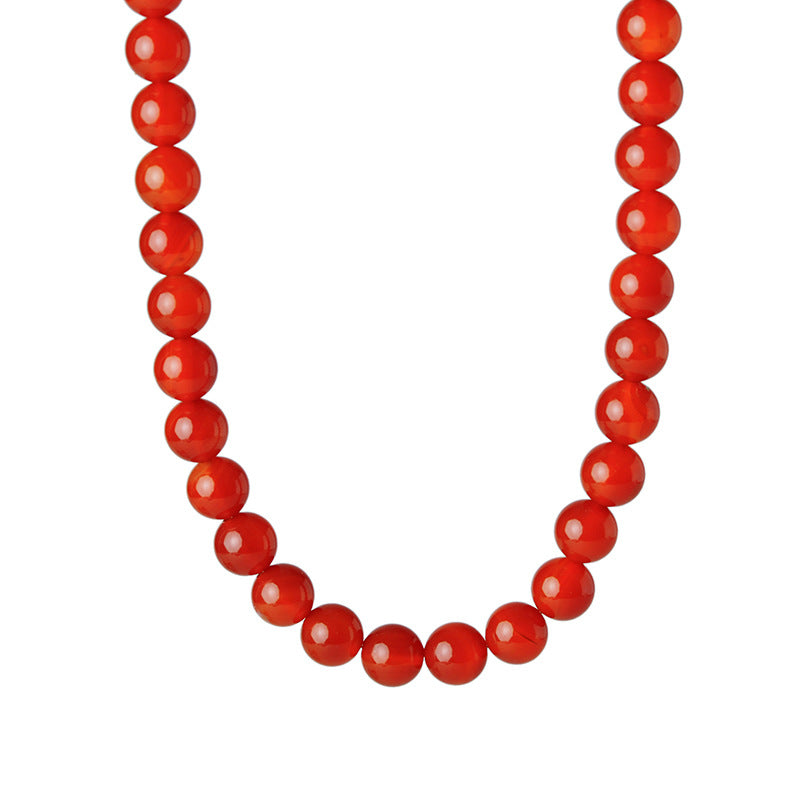 New Chinese Style Natural Red Agate Beaded Necklace Accessories for Women, New Hot-Selling High-End Collarbone Choker
