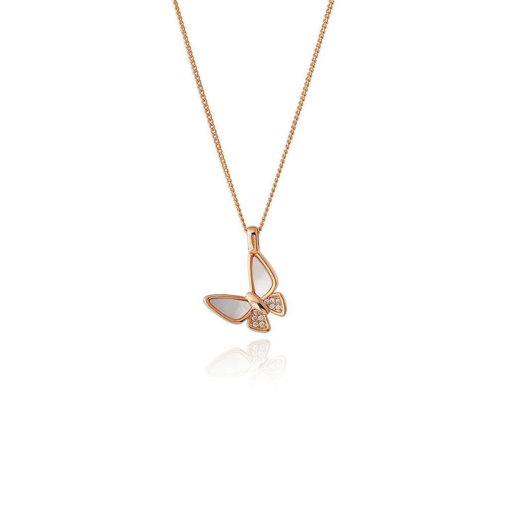 New Necklace for Women Shell Butterfly Necklace Niche Fashion Pendant Rose Gold Collarbone Chain Choker