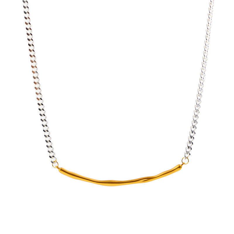 Minimalist Retro Color Block Cool Style Necklace Personality Fashion Design Sense Choker 2024 New Clavicle Chain