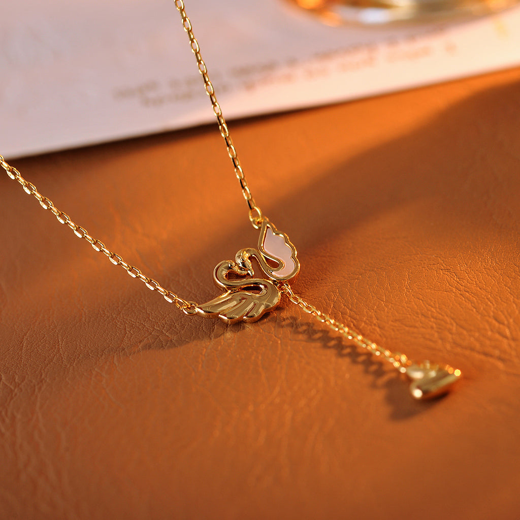 Swan Necklace Original Auspicious Ruyi Flying Swan Necklace Tassel Star Collarbone Chain Necklace
