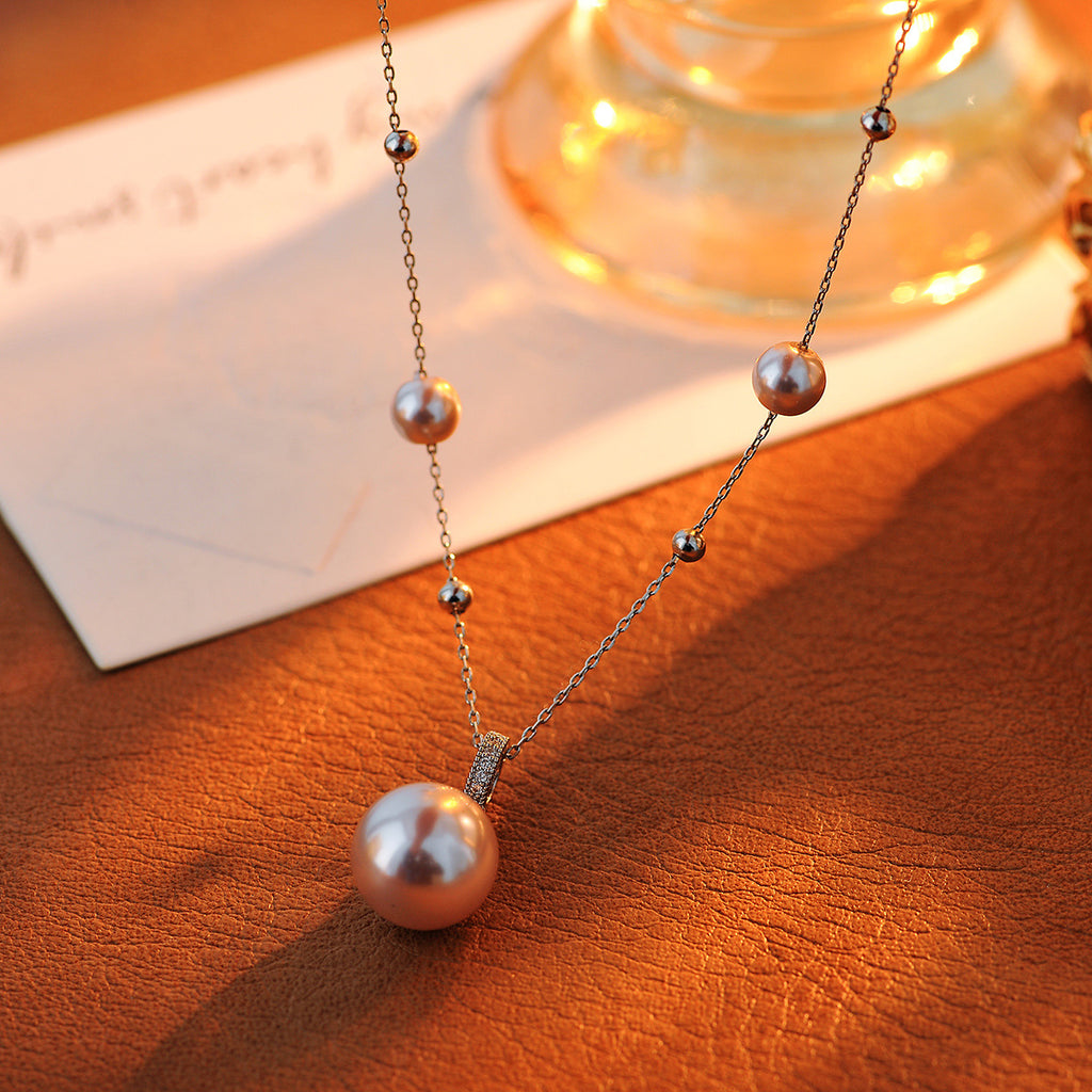 Pearl Beaded Pendant Necklace for Women 2025 New Hot-Selling High-End Light Luxury Niche Choker