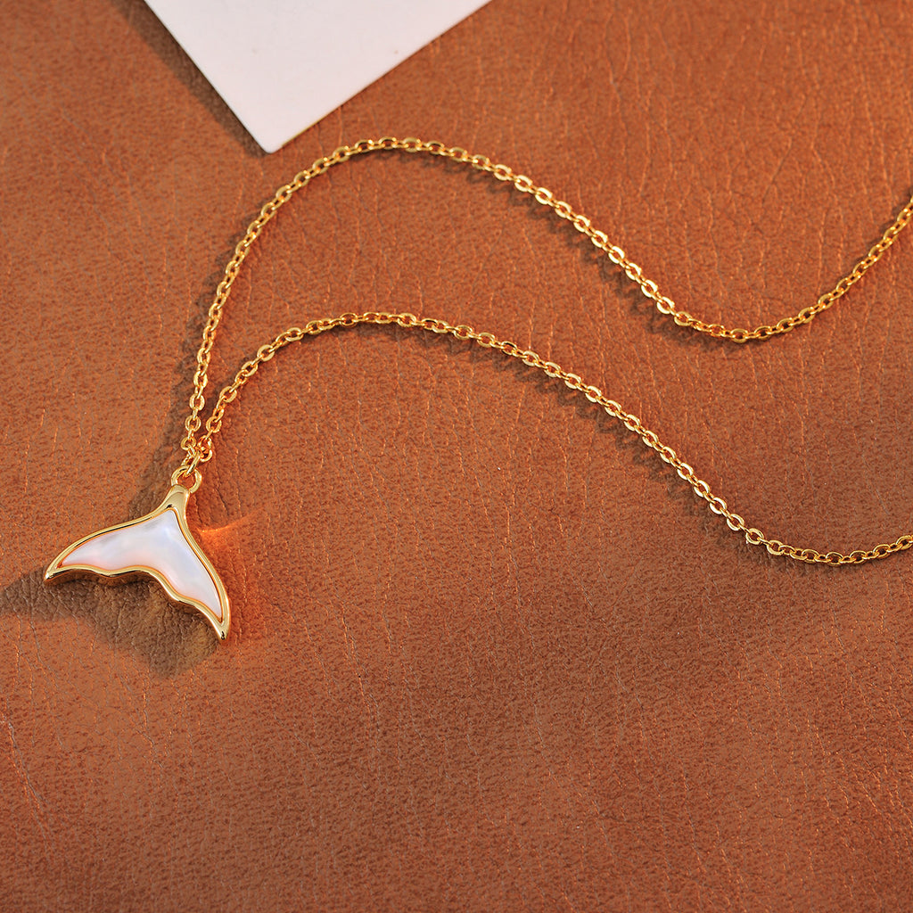 European and American Cross-Border Fish Born with You Shell Necklace for Women Versatile Elegant Hot-Selling Collarbone Chain Qixi Gift for Girlfriend