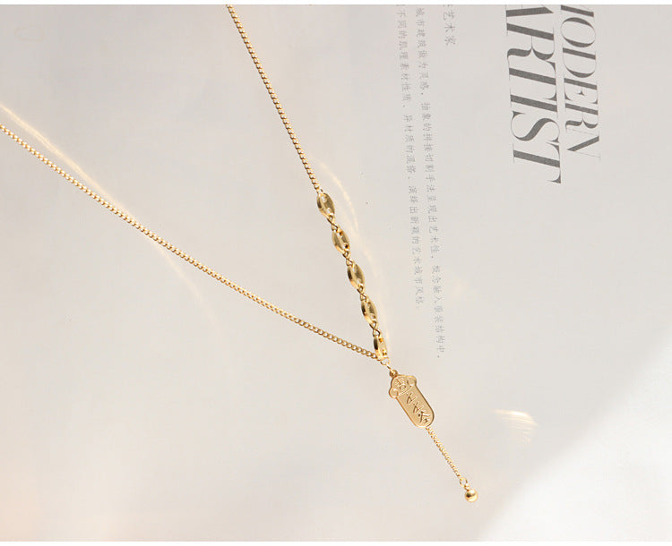 Light Luxury Niche Blind Box Lucky Sign Necklace 2025 New Women's Fortune Brand Collarbone Chain Birthday Gift