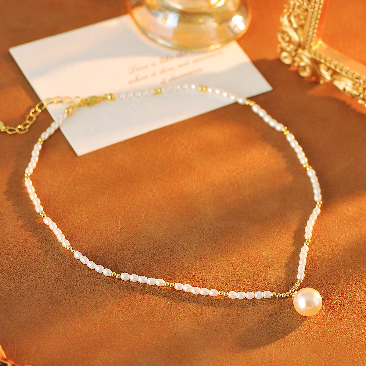 Pearl Necklace Xiaohongshu Elegant Necklace for Women Fashion Retro Pearl Collarbone Jewelry