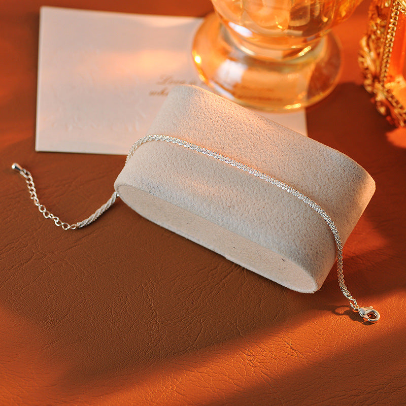 Italy VICENZA Niche Electroplated Palladium White K Sparkling Clavicle Chain Starry Sky Bare Chain Light Luxury