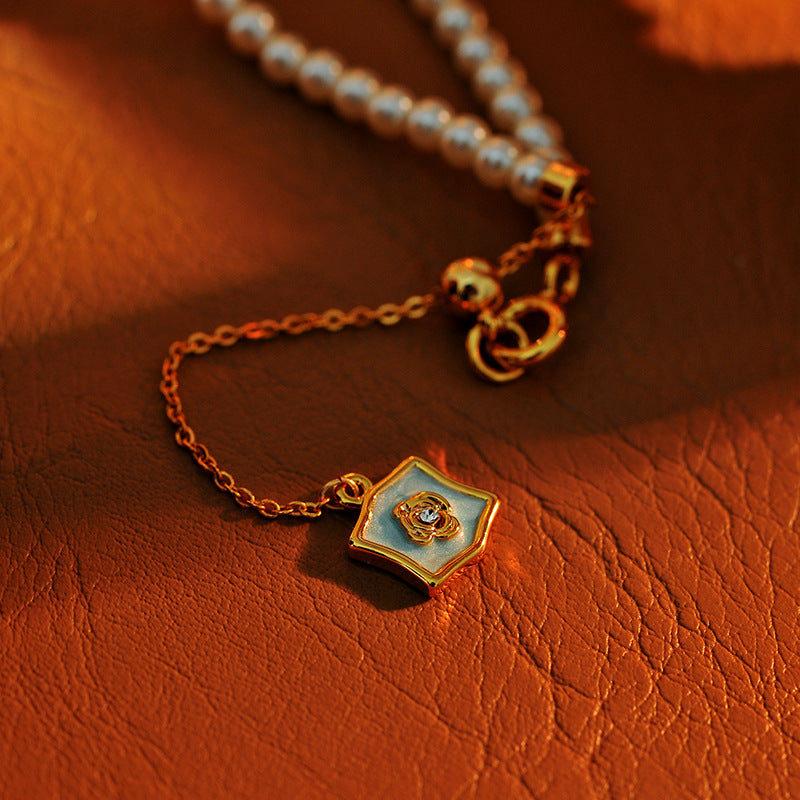 New Chinese Style Colorful Retro Oil Painting Style Natural Freshwater Pearl Earrings S925 Silver Needle Niche Fashion High-end Earrings