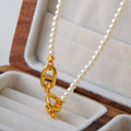 French Style INS Pearl Necklace Elegant Simple Light Luxury Chanel Style Pig Nose Collarbone Chain