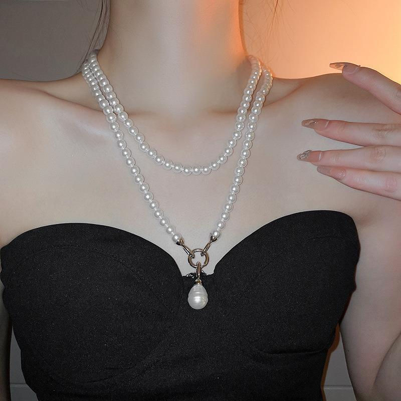 Niche Design ~ Trendy Avant-Garde Body Chain Pearl Gyro Necklace Suit Sweatshirt Accessory Chain Crossbody Versatile for Women