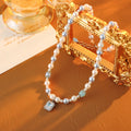 New Natural Blue Crystal Bead Necklace Choker Clavicle Chain Light Luxury Niche Shijia