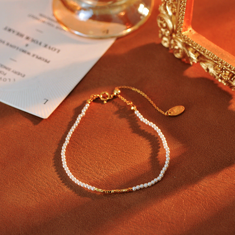 Pearl Chain Xiaomi Bead Necklace Bracelet Set Fashion Simple Elegant Versatile Internet Celebrity Collarbone Chain