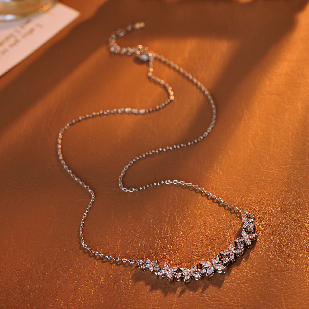 Flower Tassel Earrings Necklace Wisteria Smile Necklace High-End Light Luxury Niche Choker