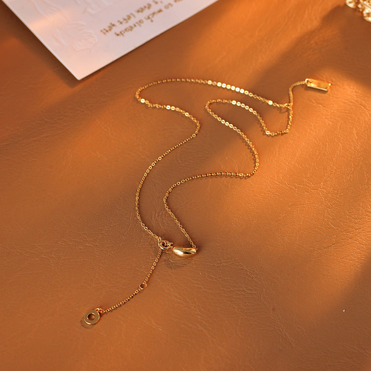 Pea Necklace Acacia Bean Real Gold Plated Light Luxury High-end Necklace Xiaohongshu Hot Item